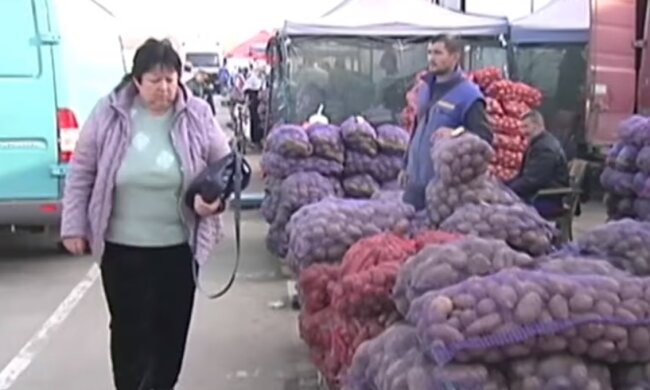 Картопля на ринку, скріншот відео