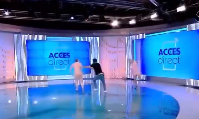 Напад на телестудію, кадр з відео