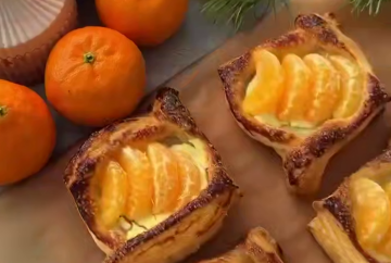 Слойки с мандарином, кадр с видео