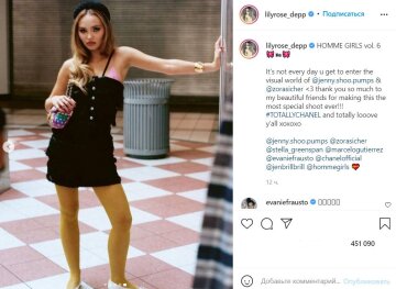 Публикация Лили-Роуз, скриншот: Instagram