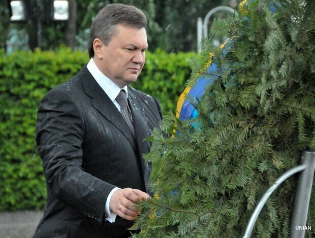 Янукович и венок, фото УНИАН