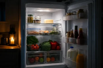 Холодильник із продуктами під час відключення світла