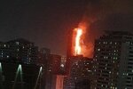 пожар в небоскребе Шарджа, скрин с видео