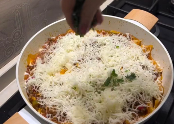 Лазанья на сковороде: скрин рецепта