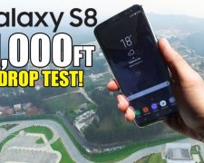 Samsung Galaxy S8 сбросили с 300-метровой высоты