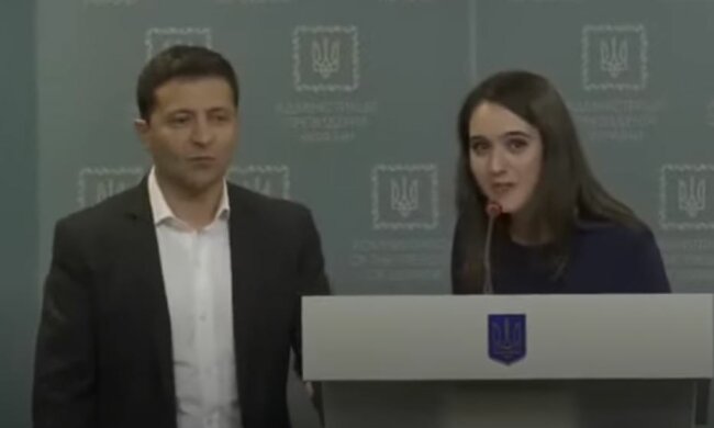 Владимир Зеленский и Юлия Мендель, скриншот: YouTube