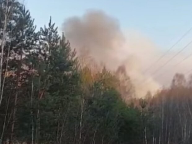пожежа в Чорнобилі, скріншот з відео