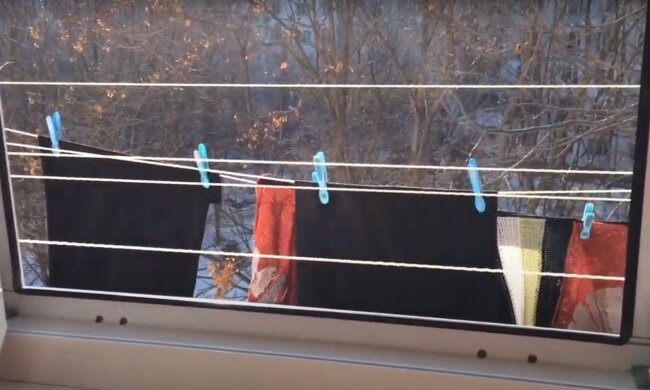сушка білизни, скріншот з відео