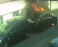 підпал автомобіля Болдіна в Одесі, скрін з відео