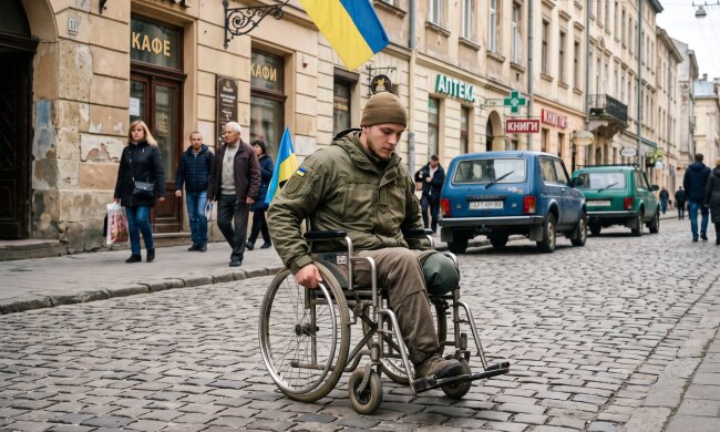 ветеран колісне крісло Львів бруківка безбар'єрність