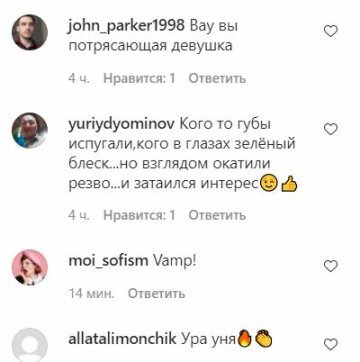 Комментарии к публикации, скриншот: Instagram