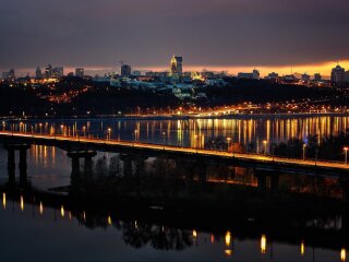 Киев, мост, Днепр, фото из соцсетей