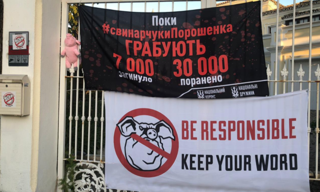 Активисты "Национального Корпуса" показали роскошные усадьбы Порошенко и Гладковского в Испании