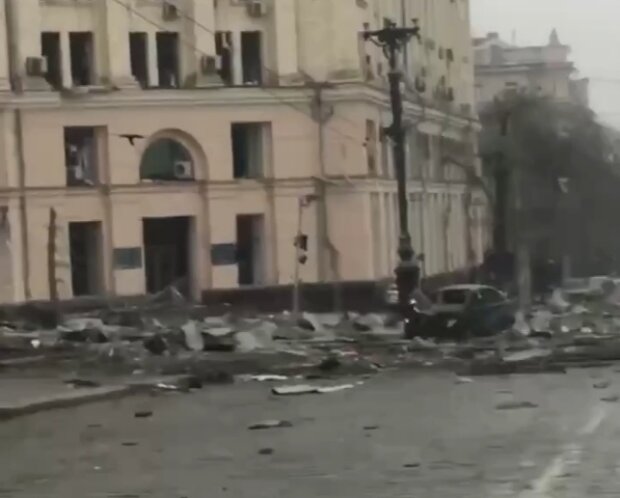 Удар по Харькове, скриншот с видео