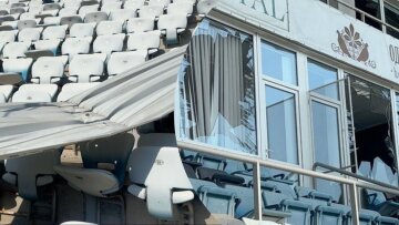 Поврежденный стадион Черноморец после атаки РФ 7 августа 2026
