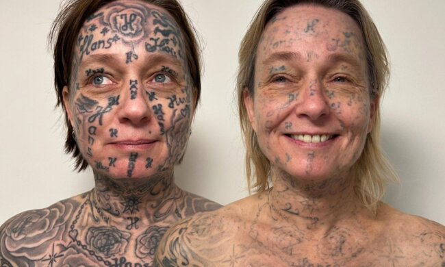 бывший сделал женщине 250 татуировок со своим именем
