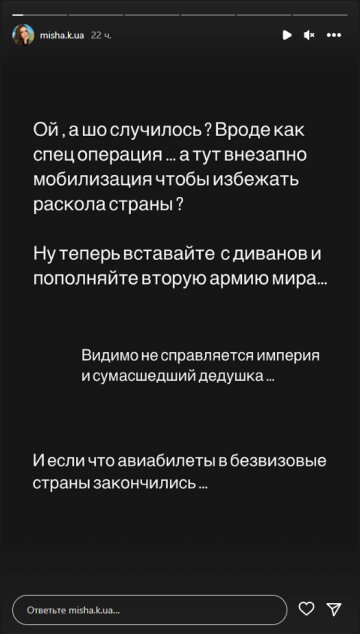 Ксения Мишина, скриншот: Instagram Stories