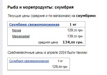Ціни на рибу. Фото: скрін Мінфін