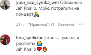 Скріншот з коментарів, instagram.com/kvittkova/