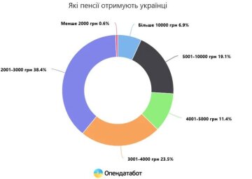 Пенсии украинцев, данные opendatabot