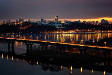 Киев, мост, Днепр, фото из соцсетей