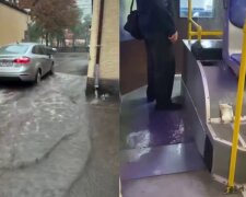 Затоплена вулиця в Дніпрі після сильного дощу