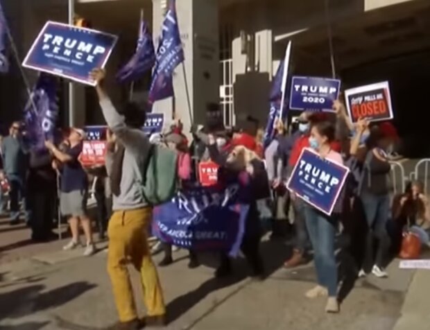 Протесты в поддержку Трампа, США, скриншот видео