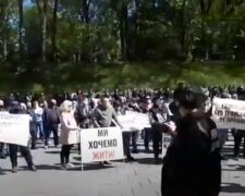 Протест украинских автоперевозчиков, скриншот: YouTube