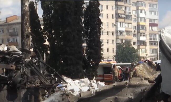 Ракетний удар рф по Вінниці, скріншот з відео