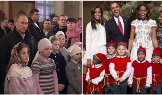 В сети сравнили Рождество Путина и Обамы