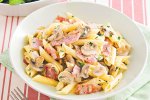 Для поклонников итальянской кухни: феттучини с ветчиной и грибами