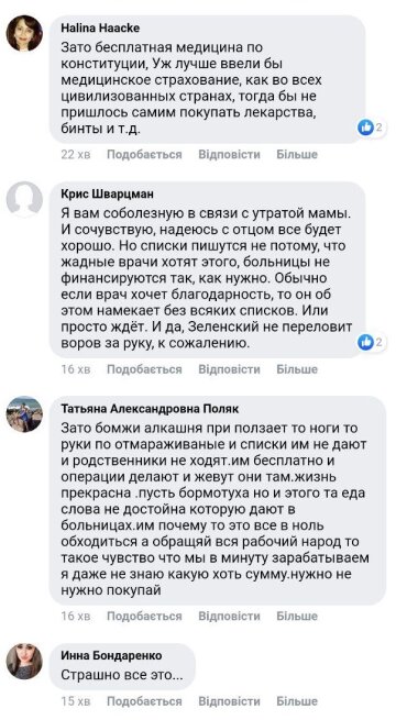 Комментарии к публикации, Facebook