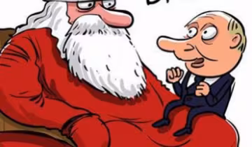 Путін загадав бажання у Санти на колінах
