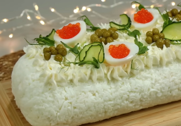 Салат-рулет, кадр с видео