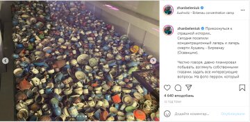 Жан Беленюк в Аушвіці. Скрін, Instagram