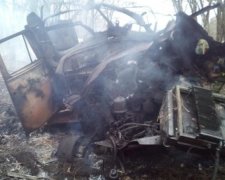 На Луганщині підірвалась українська військова машина