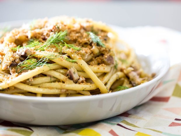 Рецепт спагетти с сардинами за 15 минут