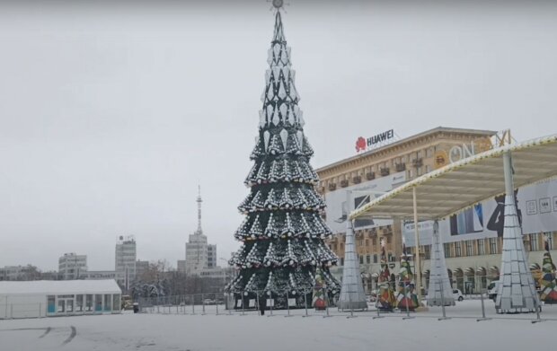 новогодний Харьков, скриншот из видео