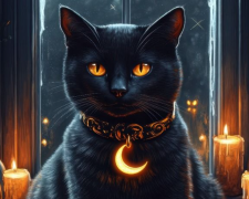 Хеллоуин, черный кот, изображение: Pinterest