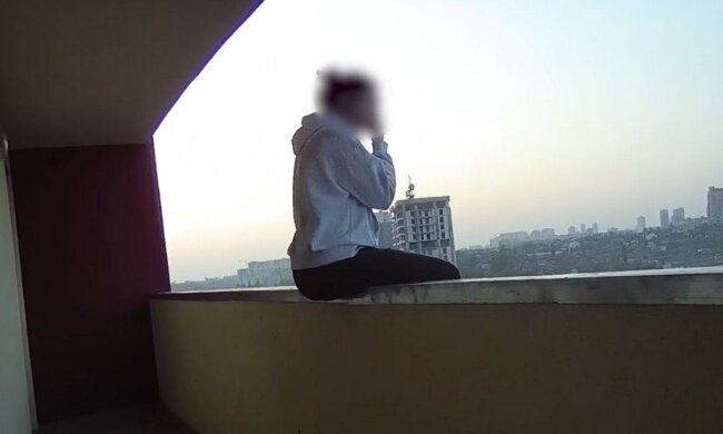 попытка самоубийства, скриншот с видео