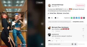 Скріншот з TikTok Аліни Паш