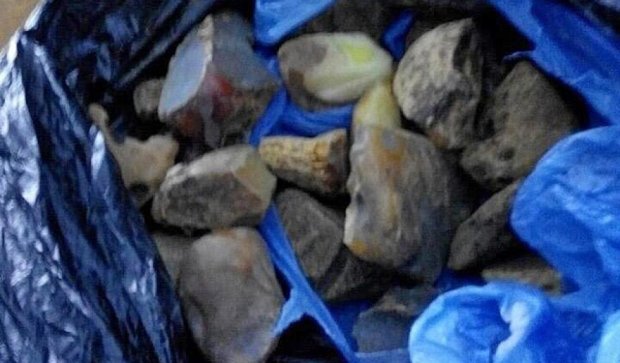 Пограничники  Волыни обнаружили  у мужчины  пять килограммов янтаря (фото, видео)