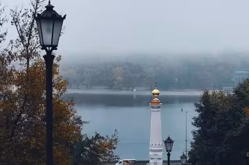 Киев, погода, туман, река, фото из соцсетей