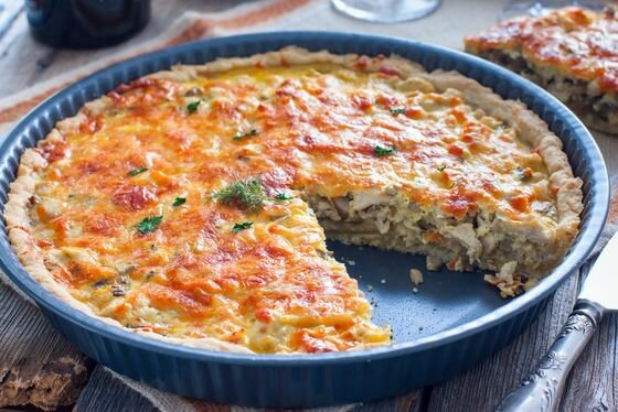 Французская вкуснятина: как приготовить киш-лорен с курицей и грибами