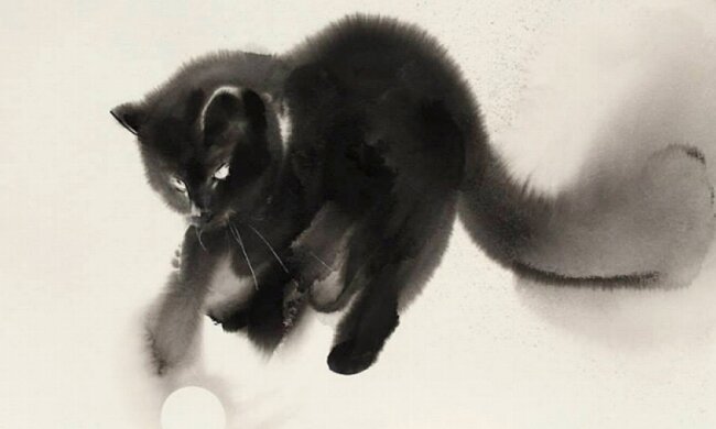 Милі кошенята, намальовані кляксами