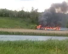 Горящий поезд мчался под Винницей