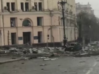 Удар по Харькове, скриншот с видео