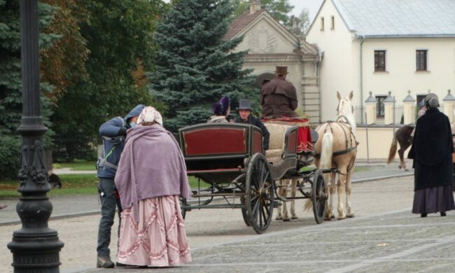 Съемки сериала в Жолкве / фото: Жовква он-лайн