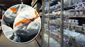 Продукти в АТБ та сміттєві мішки