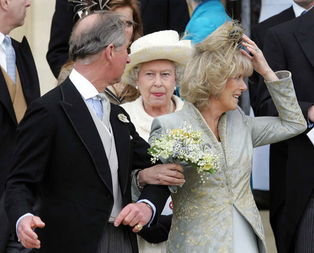 принц Чарльз с Камилой и королевой-матерью